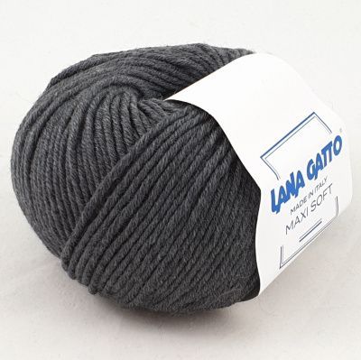Lana Gatto Maxi Soft (20206 темно-серый меланж) 100% меринос экстрафайн 50 г/90 м
